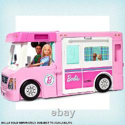 Barbie GHL93 3-in-1 DreamCamper Transforming Vehicle Play Set with 50 Accessories