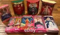 Barbie Holiday Collection Lot Of 9 Collectors Vintage Special Occasion In Box