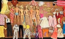 Barbie Ken Doll Clothing Lot Includes 6 Dolls Clothing Accessories Case Vintage