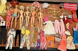 Barbie Ken Doll Clothing Lot Includes 6 Dolls Clothing Accessories Case Vintage