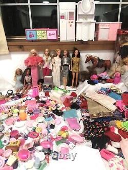 Barbie Ken Doll Lot Clothing Furniture Food etc 60's-90s 700+ pcs 21 pounds