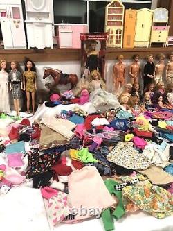 Barbie Ken Doll Lot Clothing Furniture Food etc 60's-90s 700+ pcs 21 pounds