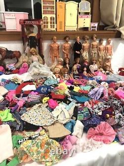 Barbie Ken Doll Lot Clothing Furniture Food etc 60's-90s 700+ pcs 21 pounds