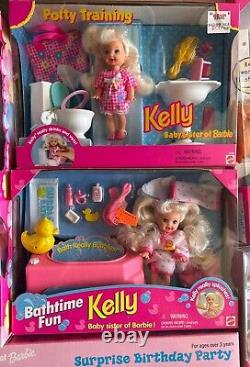 Barbie Lot of 8 Cool Blue Stacie Whitney Kelly Potty Training B-day Set NR