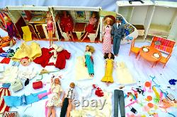 Barbie Mattel 16 dolls 1960s lot clothes, accessories, cases, airline airplane