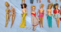 Barbie Mattel 16 dolls 1960s lot clothes, accessories, cases, airline airplane