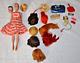 Barbie Midge Mattel Doll 1958 Brunette Blue Eye & Dress Lot