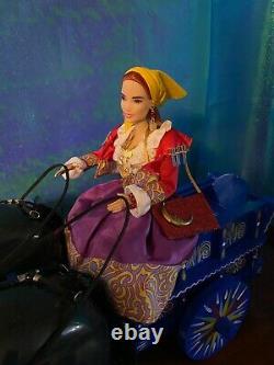 Barbie OOAK Redressed Made-to-Move Doll, Clothes, Gypsy Horses & Cart LOT