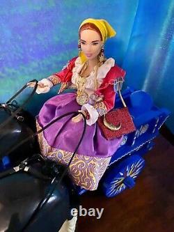 Barbie OOAK Redressed Made-to-Move Doll, Clothes, Gypsy Horses & Cart LOT