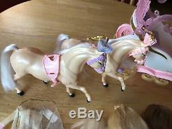 Barbie Princess And The Pauper Dolls Clothes Accessories Carriage Horses Lot