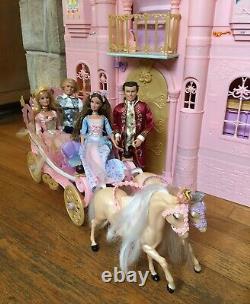 Barbie Princess and the Pauper LOT- 4 dolls, Royal Castle and Carriage