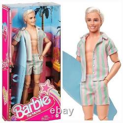 Barbie The Movie Collectible Doll Margot Robbie, Ken surf board with Pastel Beach