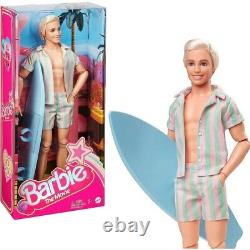 Barbie The Movie Collectible Doll Margot Robbie, Ken surf board with Pastel Beach