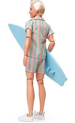 Barbie The Movie Collectible Doll Margot Robbie, Ken surf board with Pastel Beach