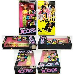 Barbie and the Rockers Lot of 6 Barbie, Ken, Dee Dee, Dana, Diva Dolls 1986 NEW