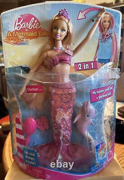 Barbie in A Mermaid Tale Merliah Doll 2009 Rare 2 in 1 MINT CONDITION