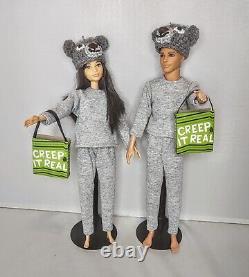 Bear Barbie & Ken Doll Figure Set OOAK Halloween Party Forest Zoo Animal Decor