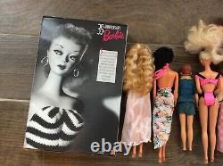Beautiful Lot of 9 Vintage Barbie Dolls and Accessories