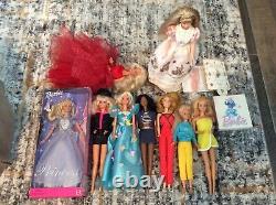 Beautiful Lot of 9 Vintage Barbie Dolls from 70's, 80's and 90's + Barbie Book
