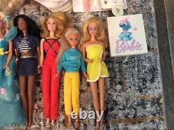 Beautiful Lot of 9 Vintage Barbie Dolls from 70's, 80's and 90's + Barbie Book