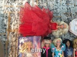 Beautiful Lot of 9 Vintage Barbie Dolls from 70's, 80's and 90's + Barbie Book