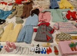 Big Vintage 1960's Barbie & Ken Doll & Accessories Lot 1962 Cases Clothes Shoes