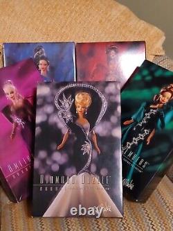 Bob Mackie Complete 5-Barbie Jewel Essence Set. Boxes withshown normal shelf wear