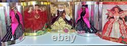 Brand New-Vintage 1993-1998 Happy Holidays Collector Edition Barbie Lot- 5 Dolls