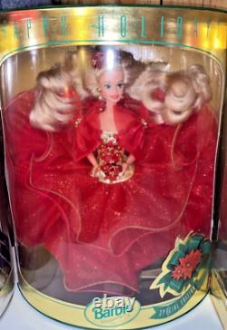 Brand New-Vintage 1993-1998 Happy Holidays Collector Edition Barbie Lot- 5 Dolls