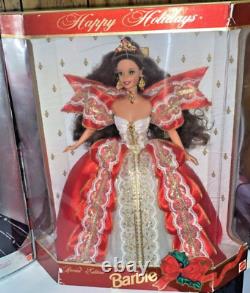 Brand New-Vintage 1993-1998 Happy Holidays Collector Edition Barbie Lot- 5 Dolls