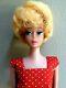 Breathtaking Vintage Lemon Bubblecut Barbie Wearing Mint Red Dotted Sheath