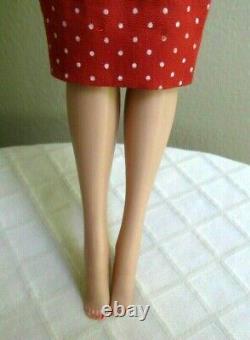 Breathtaking Vintage Lemon Bubblecut Barbie Wearing Mint Red Dotted Sheath