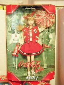 COCA COLA SODA FOUNTAIN BARBIE & KEN SODA JERK MAJORETTE SWEETHEART 5 Dolls Incl