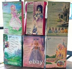 Children's Collector Series Barbie 6 Fairytale Princess Dolls NIB