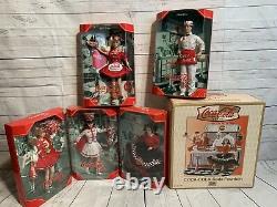 Coca-Cola Soda Fountain Barbie Collector Edition, Lot Of 6, Complete Series NIB