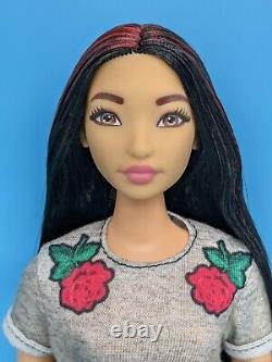 Custom Barbie Doll Curvy Chang'e Black Red Hair Reroot Asian Made to Move ooak