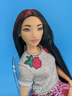 Custom Barbie Doll Curvy Chang'e Black Red Hair Reroot Asian Made to Move ooak