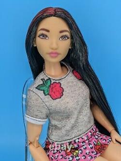 Custom Barbie Doll Curvy Chang'e Black Red Hair Reroot Asian Made to Move ooak