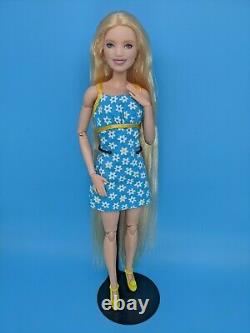 Custom Barbie Doll Reroot Fashionista Freckles Made to Move Blonde Hair ooak