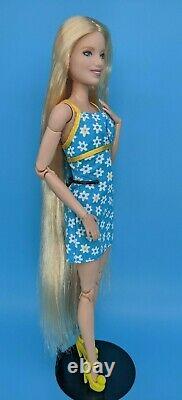 Custom Barbie Doll Reroot Fashionista Freckles Made to Move Blonde Hair ooak