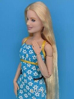 Custom Barbie Doll Reroot Fashionista Freckles Made to Move Blonde Hair ooak