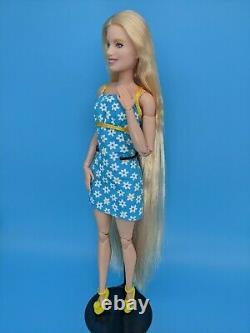 Custom Barbie Doll Reroot Fashionista Freckles Made to Move Blonde Hair ooak