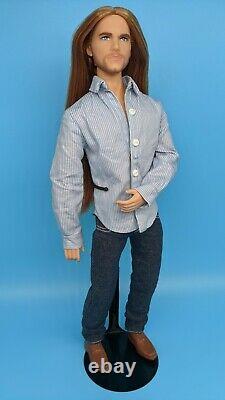 Custom Ken Doll Articulated Doll Red Brown Long Hair Reroot ooak barbie owen