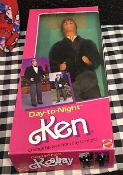 DAY TO NIGHT BARBIE & KEN, LOT OF 2, OOP BARBIE WithACCESSORIES, KEN WithBOX, 1984
