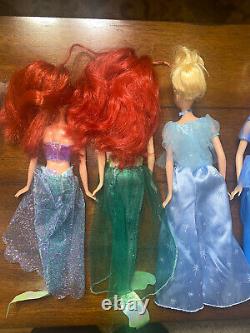 Disney Store Barbie Doll Lot Rare Rapunzel Cinderella Ariel Mary Jane Belle Eric