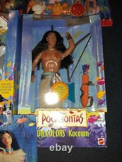 Disney Vintage 90s Mattel Pocahontas Braided Beauty John Smith Kocoum dolls lot