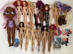 Doll Lot Barbie, WWE, EAH, Bratz, DC Super Hero 17 Dolls + Accessories
