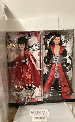 Dolls of the World 2010 Japan Barbie and Samurai Ken Pink Label Set NRFB