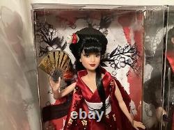 Dolls of the World 2010 Japan Barbie and Samurai Ken Pink Label Set NRFB