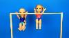 Elsa And Anna Toddlers Learn Gymnastics New Tricks Barbie Is The Coach Exercises